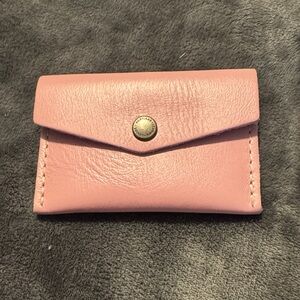 Portland Leather Pink Leather Card Wallet